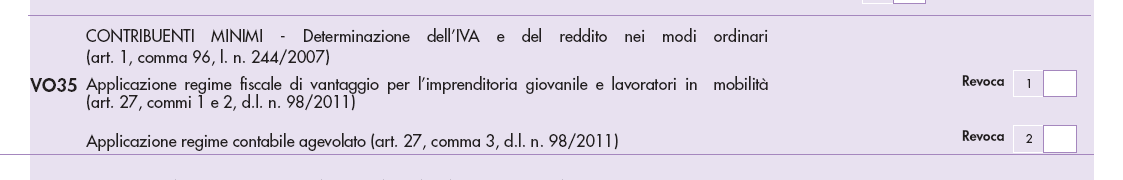 20 Contribuente che ha iniziato attività dopo il 2007.