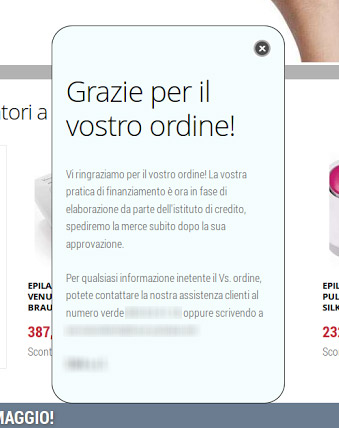 Una volta completata la richiesta di finanziamento online, l utente verrà reindirizzato dal sito di Consel alla vostra Homepage