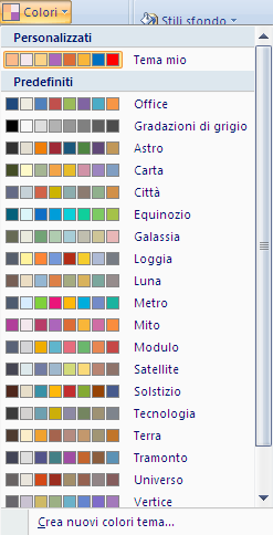 G. Pettarin ECDL Modulo 6: Strumenti di presentazione 121 Crea nuovi colori tema Quando scegli questo comando