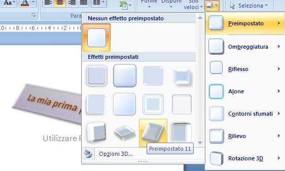 G. Pettarin ECDL Modulo 6: Strumenti di presentazione 22 Effetti forma Come si vede esistono molti effetti.