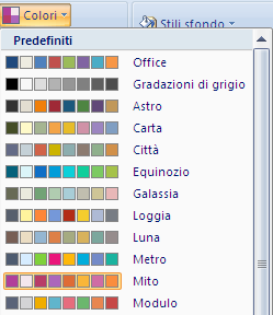 G. Pettarin ECDL Modulo 6: Strumenti di presentazione 34 Modificare i colori del tema I colori del tema includono quattro colori per il testo e lo sfondo, sei colori per l'evidenziatore e due colori