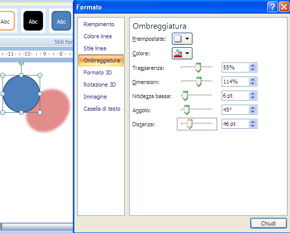 G. Pettarin ECDL Modulo 6: Strumenti di presentazione 64 Con Opzioni ombreggiatura puoi creare degli effetti di ombra ancora più specifici: ad esempio, modificare il colore dell ombra, la