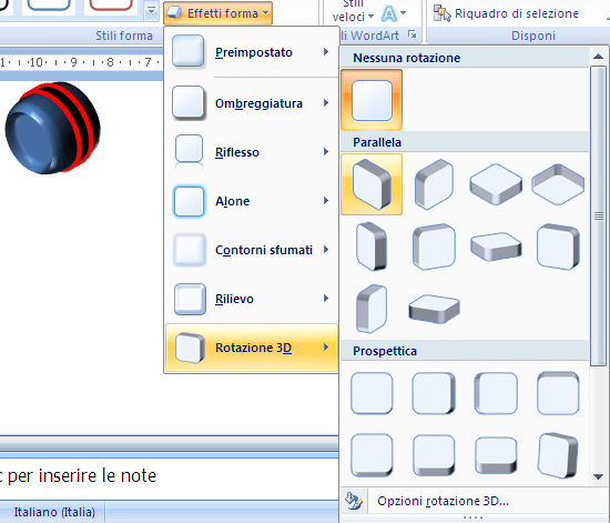 G. Pettarin ECDL Modulo 6: Strumenti di presentazione 69 Rotazione 3D Con le