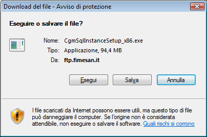 3.1 Installazione di ACN2009, è necessario installare sulla postazione server (postazione dove sono presenti gli archivi di Infantia) una specifica istanza CGM su database Microsoft SQL Server 2008.