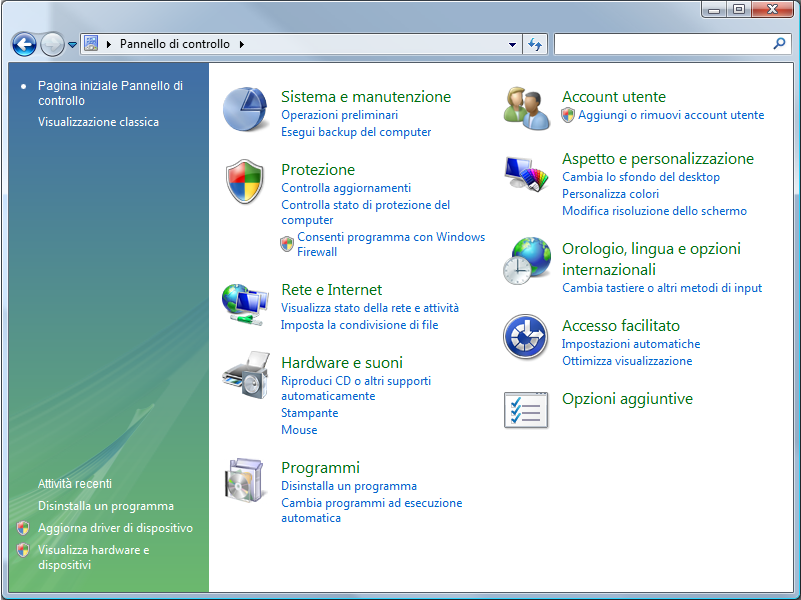 Se i software sono già stati installati 4. Disinstallare i software. Windows 7 e Windows Vista 1. Selezionare il menu [Start] [Pannello di controllo] [Programmi]. 2.