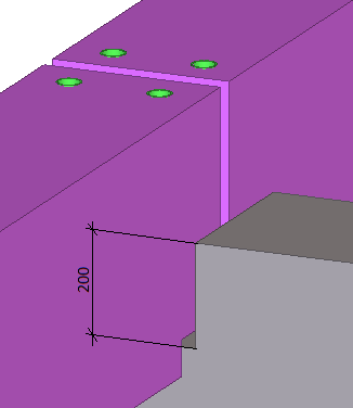 Esempio 4 Definisce la distanza dal bordo della seconda parte secondaria alla linea centrale.