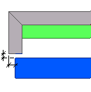 Opzione Esempio L'estremità del pannello esterno è fissa. Definisce l'offset per le estremità del pannello interno, della lamina e dell'isolamento. Sagoma dello spigolo nella direzione interna.