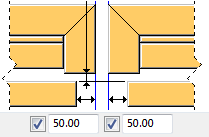 Offset orizzontale Per utilizzare le opzioni, impostare Dividi vista frontale su Attivato. Opzione Definisce l'offset orizzontale per la lamina, l'isolamento e il pannello esterno.