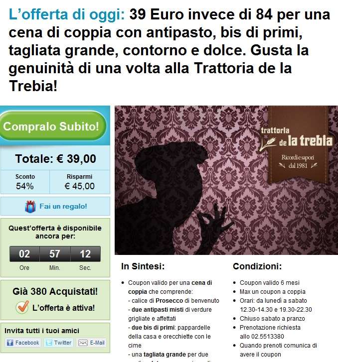 Spagodeals Sulla scia del successo dei gruppi di acquisto e facendo leva sul traffico e sulla community, 2Spaghi ha in lavorazione un aggregatore di deals per