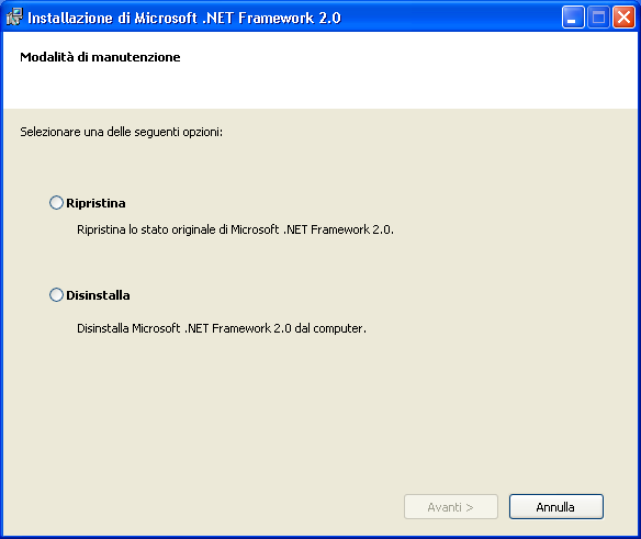 Requisiti per sistemi operativi Microsoft Windows XP e Micorsoft Windows Server 2003 Il Framework.Net 2.0 è un prerequisito necessario solo per Microsoft Windows XP e Windows Server 2003.