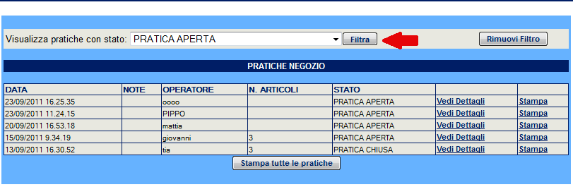 Per visualizzare tutte le vostre pratiche dovrete andare nella sezione ASSISTENZA e cliccare il sotto menu LISTA RIPARAZIONI IN CORSO, come specificato nella figura 13.