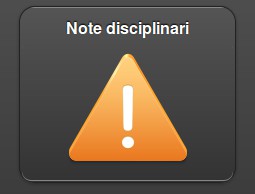 NOTE DISCIPLINARI: Tramite il pulsante in oggetto si accede alla schermata 'Note disciplinari (nome della