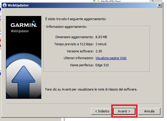 PUNTO 4 Aggiornamento Software Edge Assicurasi che Garmin Edge che si sta per utilizzare sia