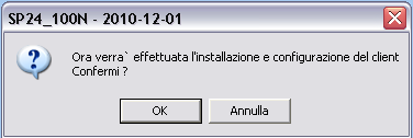 Per avviare la procedura di aggiornamento, cliccare su OK.