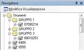 Ogni strumento è identificato dai seguenti elementi: Numero Seriale Numero Seriale Utente Descrizione impostata dal programma 3DOM Descrizione impostata nel database dal programma GidasViewer.