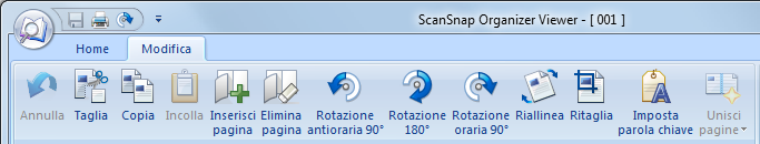 2.1 Successione delle operazioni 4. Nella finestra Visualizzatore verificare l orientamento dei file scanditi e le pagine non necessarie. Ruotare i file che non sono orientati correttamente.