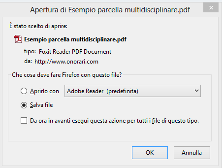 4.2 Esportazione della parcella in formato Excel, Word, PDF CLICCARE SU STAMPA SELEZIONARE IL FORMATO DI ESPORTAZIONE