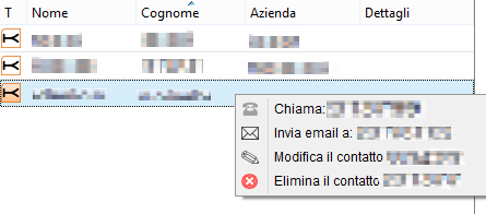 menu tutte le opzioni relative alle diverse informazioni di dettaglio disponibili per quel contatto (Figura 14).