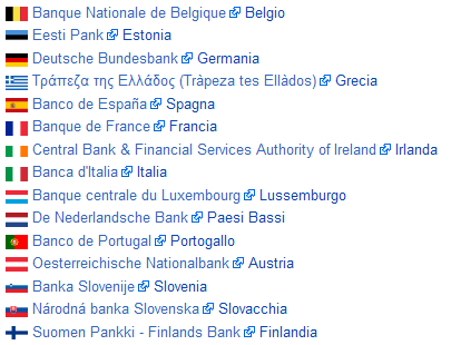 A partire dal 1º gennaio 2011, essi sono: Austria, Belgio, Cipro, Estonia, Finlandia,