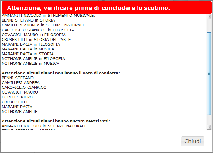 4.10. Osservazioni finali Cliccando sull icona apparirà uno spazio nel quale è possibile inserire un campo libero, che verrà stampato sul verbale (es. relazione sulla classe). 4.11.