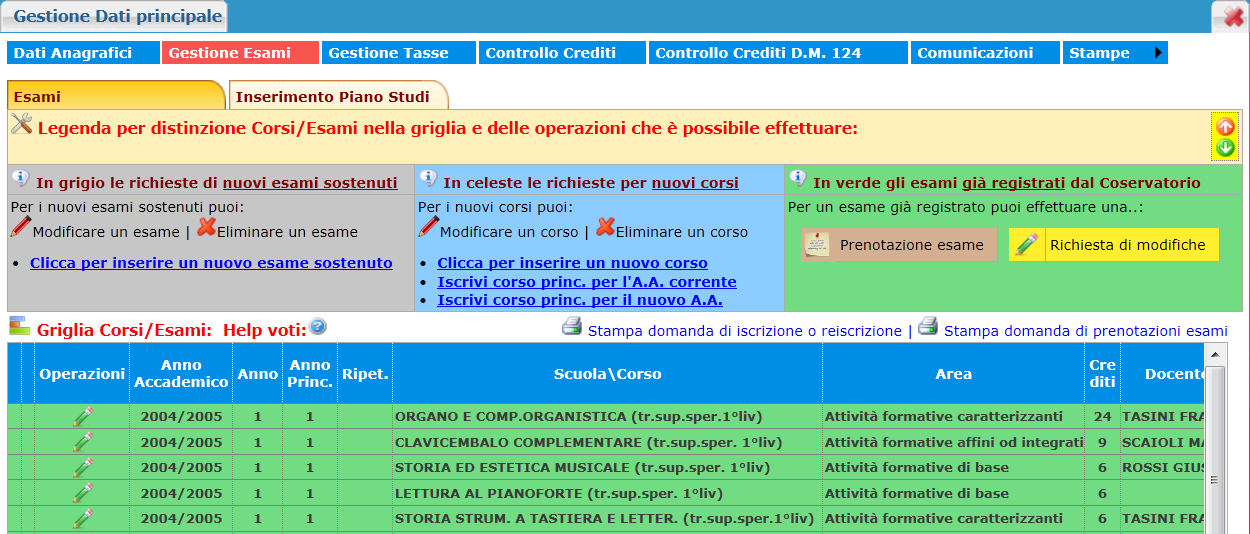 GESTIONE ESAMI 1.