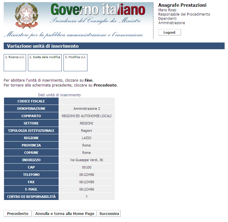 Come regola generale, le UU.II. possono essere disabilitate solo nel caso in cui: non hanno comunicato dei dati; le informazioni inserite sono state trasferite ad altre UU.II. o cancellate.