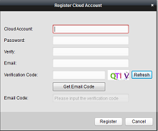 5. Accedere alla pagina di login e inserire nome utente e password. 6. Cliccare su Aggiungi, inserire il numero seriale e il Verification Code. Quindi cliccare su ok. 7.