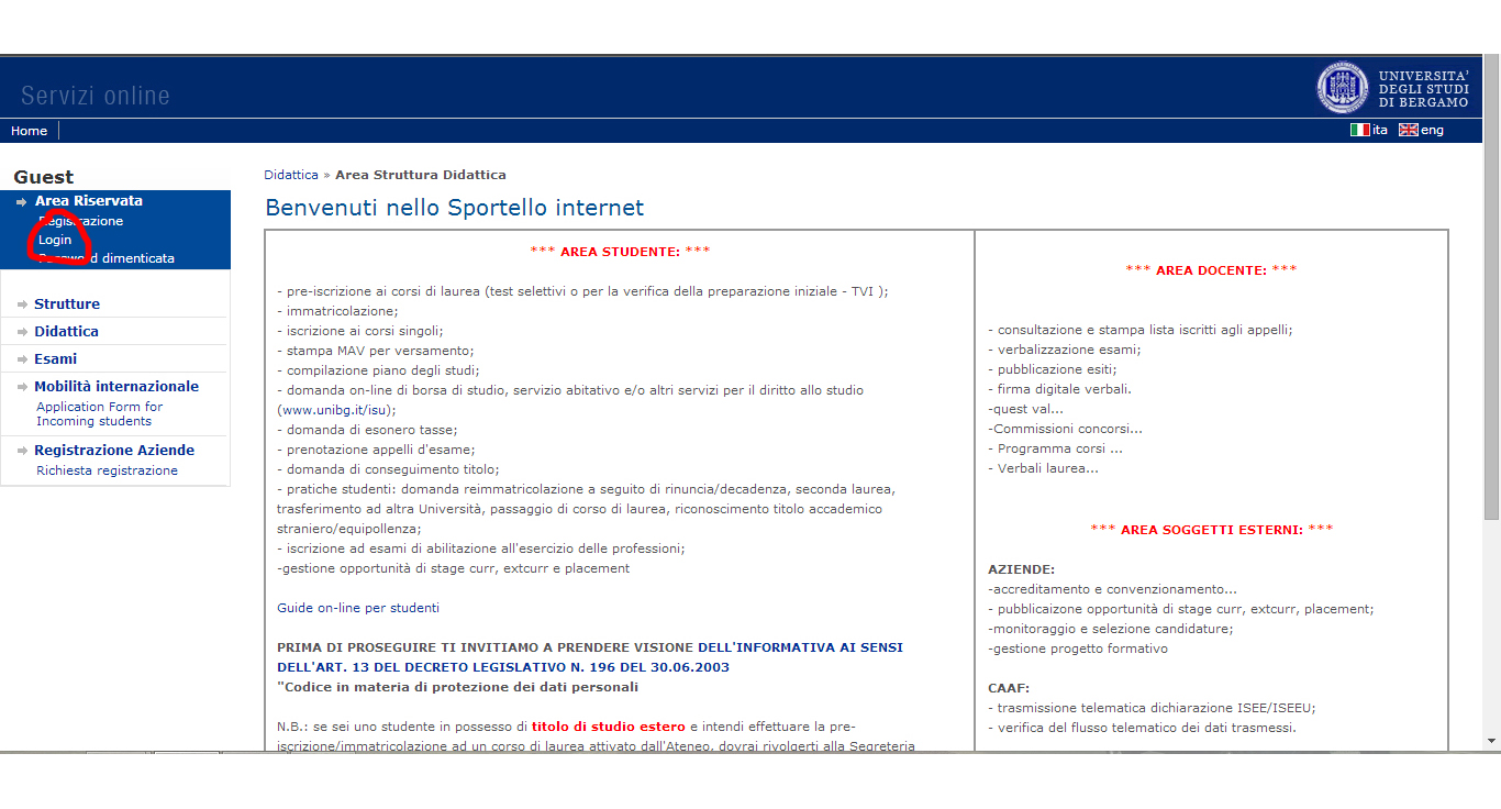 VADEMECUM PER L ATTIVAZIONE DEL TIROCINIO (Studente e Azienda) 1.