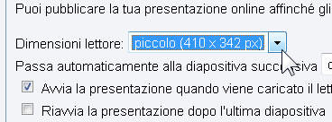 pubblica / incorpora è possibile fare in modo che la presentazione sia visibile da tutti Pubblica documento sarà sempre possibile spubblicarlo Copiare l'indirizzo al quale è visibile la presentazione