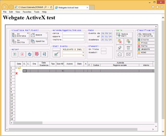 4 GUIDA AL PROGRAMMATORE Webgate400 ActiveX Control espone al sistema su cui è installato la propria interfaccia di programmazione secondo lo standard della famiglia dei componenti OLE.