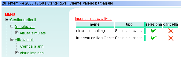 62 Figura 4.2 Form di inserimento di una nuova attività Dopo aver creato l attività, torneremo alla schermata di gestione di tutte le attività (figura 4.