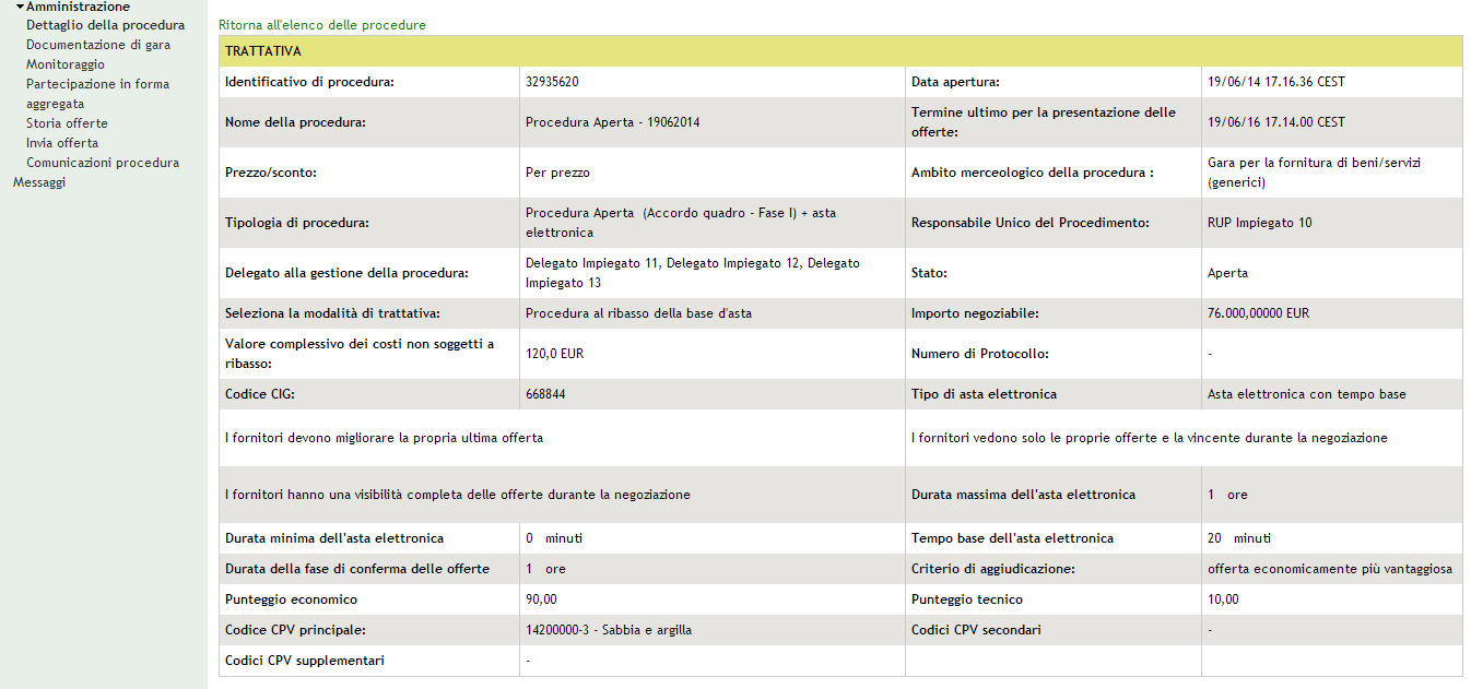 In caso di Modifica di una forma aggregata con la quale è già stata inviata un offerta, per procedure Multilotto il disclaimer visualizzato sarà: 6.