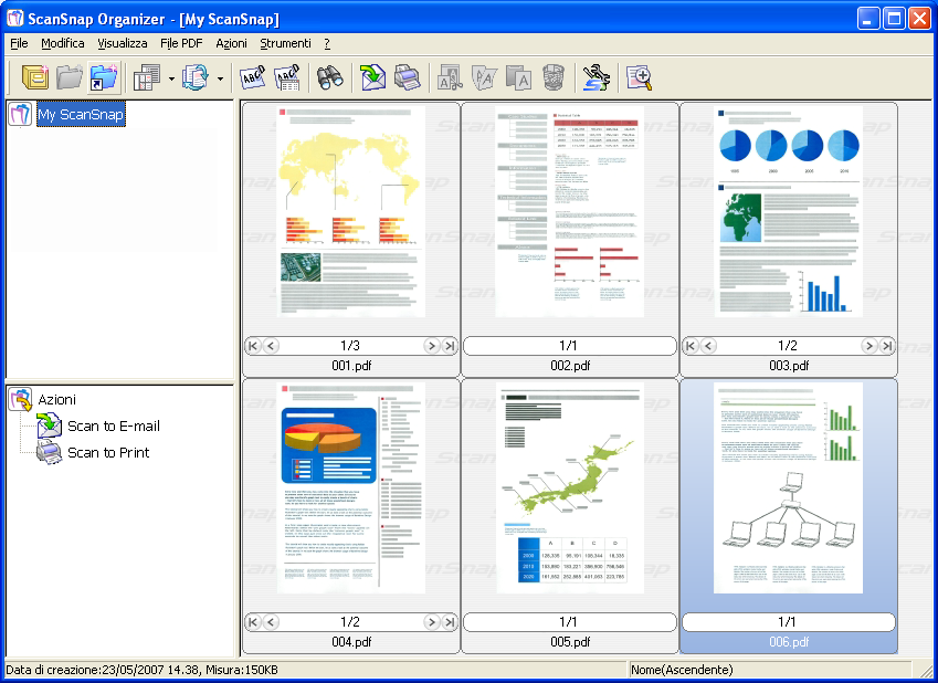 ScanSnap Organizer è capace di creare File PDF in cui effettuare ricerche inserendo un informazione testuale nei File PDF, che sono dati di immagine scansionati con ScanSnap.