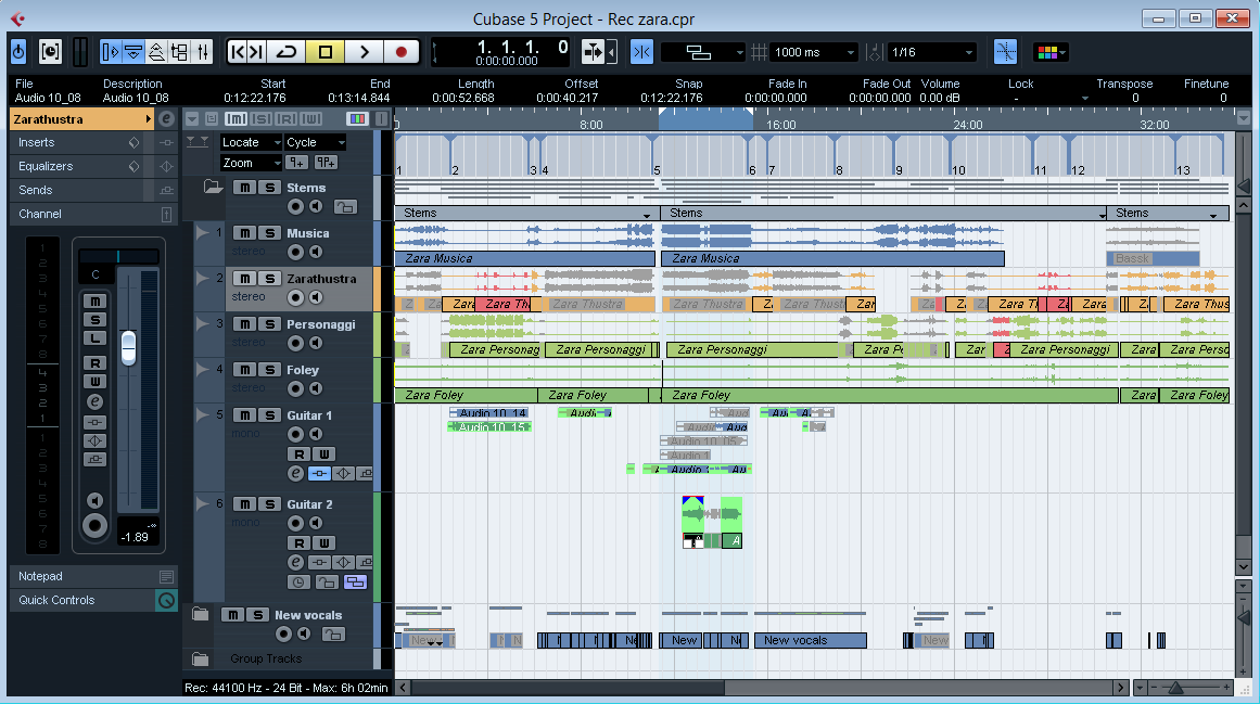 Figura 2: Editor della forma d'onda di Steinberg Cubase.