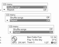 136 Sistema Infotainment Per le tracce MP3 (WMA) è possibile visualizzare maggiori informazioni ruotando il quadrante TUNE dal display delle informazioni sulla traccia.