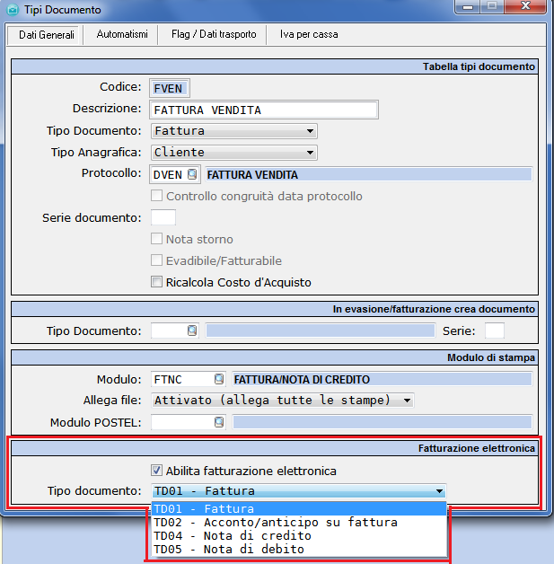 14. TIPI DOCUMENTO: Come integrarli.