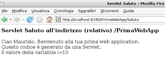 // breve descrizione della servlet public String getservletinfo() { return "Prima Web Application di prova"; public void destroy() { // per esempio cambiamo il valore di i i = 4; // fine servlet