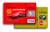 QUATTRORUOTE CARTASI QUATTRORUOTE I VANTAGGI AUTO I VANTAGGI CARTASI I SERVIZI GRATUITI I SERVIZI A PAGAMENTO SICUREZZA GARANTITA CartaSi Quattroruote è la carta di credito che garantisce sconti,