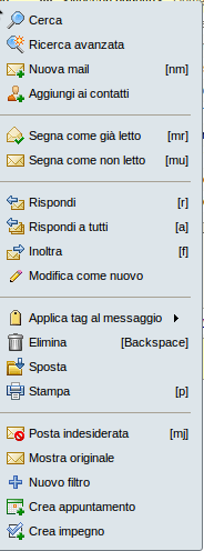 Tool-tips: puntando con il cursore del mouse alcuni elementi, come -ad esempio- i pulsanti "azione" e gli indirizzi e-mail, viene visualizzata una piccola casella di testo, contenente una breve