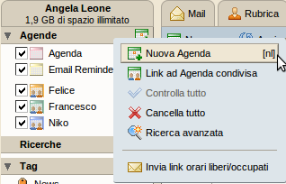 Gestione dell'agenda L'agenda di Zimbra permette di monitorare e pianificare gli appuntamenti, le riunioni e gli eventi.