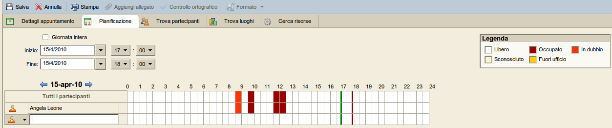 Illustrazione 132: Scheda Trova Partecipanti 2. Digitate un nome nel campo Cerca. 3. Selezionate la lista da utilizzare, scegliendola nel menu a discesa Origine. 4. Cliccate su Cerca. 5.