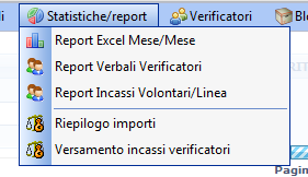 Statistiche attività verificatori E possibile ottenere report di ogni