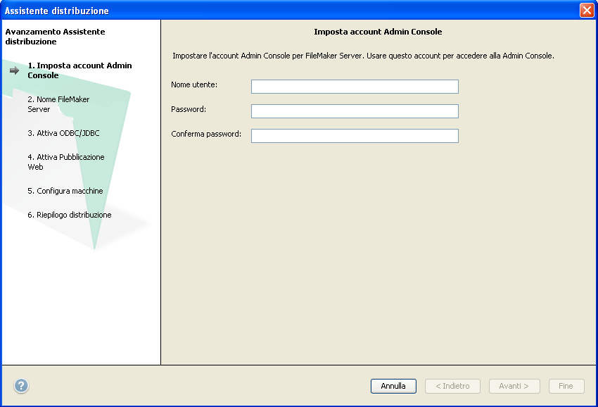 46 Guida introduttiva di FileMaker Server 12.