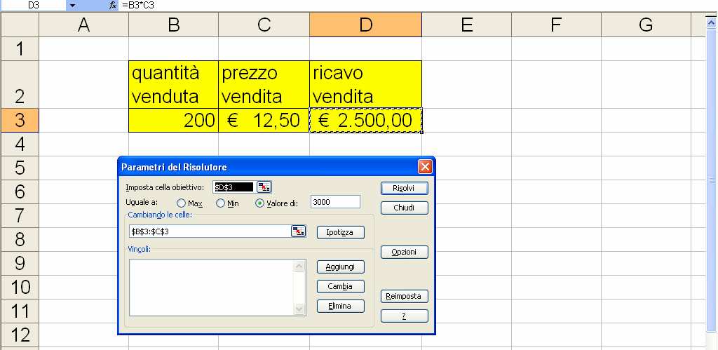 avanzato rispetto al ricerca obiettivo, perché posso usare più variabili e posso impostare anche dei vincoli.