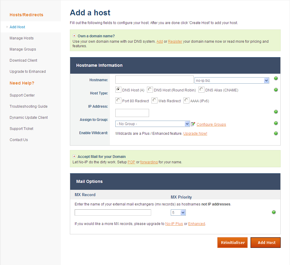 Fase 1-11: inserire il nome dell'host nel campo di inserimento della riga "Hostname" (Nome host), ad esempio il nome del registratore.