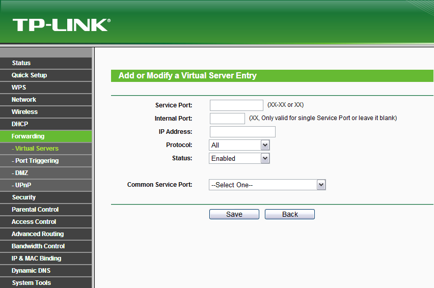 Esempio per un router TP-Link: - abilitare l'upnp IGD facendo clic sul pulsante corrispondente.