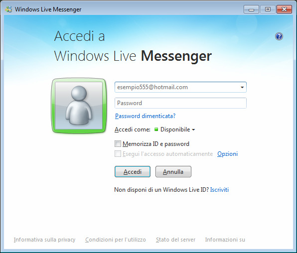 Windows Live Messanger per Windows su dispositivi personali e sui PC del progetto @ll-in Per utilizzare il programma Windows Live Messanger occorre fare