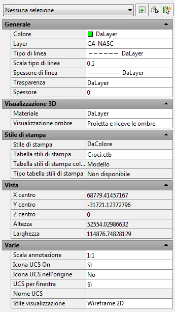 LE PROPRIETÀ DEGLI OGGETTI - Colore: permette di differenziare i colori degli oggetti. - Tipo di linea: permette di differenziare i tipi di linee.