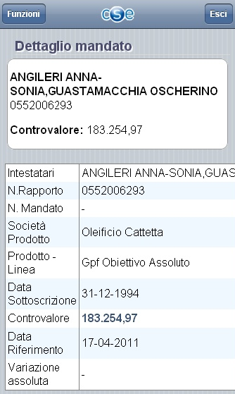 5.5 Gestioni patrimoniali Attraverso il Menù Deposito Titoli, per quanto riguarda i Dossier di Gestione patrimoniale, è possibile accede alla posizione di dettaglio, in particolare per visualizzare