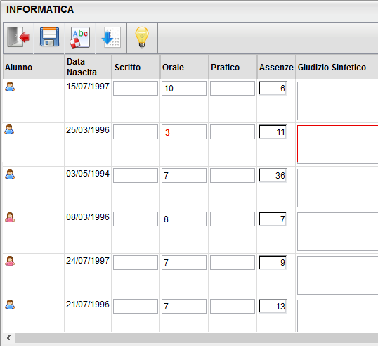 Guida sintetica per gli scrutini con Argo 2 Questa finestra permette di impostare i voti e le assenze manualmente ma anche in automatico se si sono caricati i voti e le assenze durante il periodo